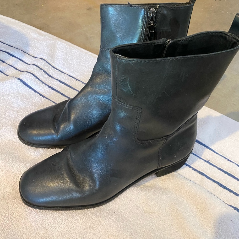 Botkier Black Leather Ankle Bootie with Side Zip